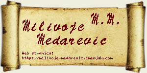 Milivoje Medarević vizit kartica